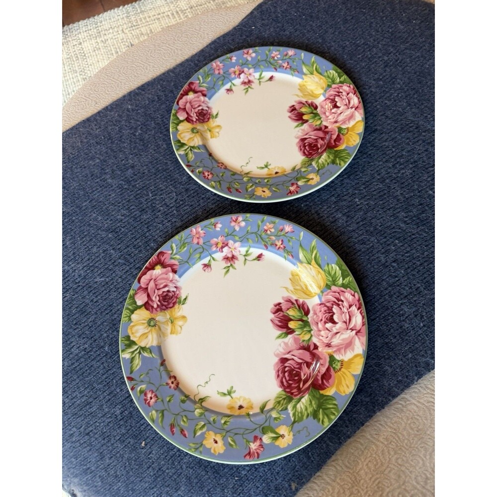 Waverly Garden Room Masterpiece Colombia Set of 2 Dinner Plates (2)